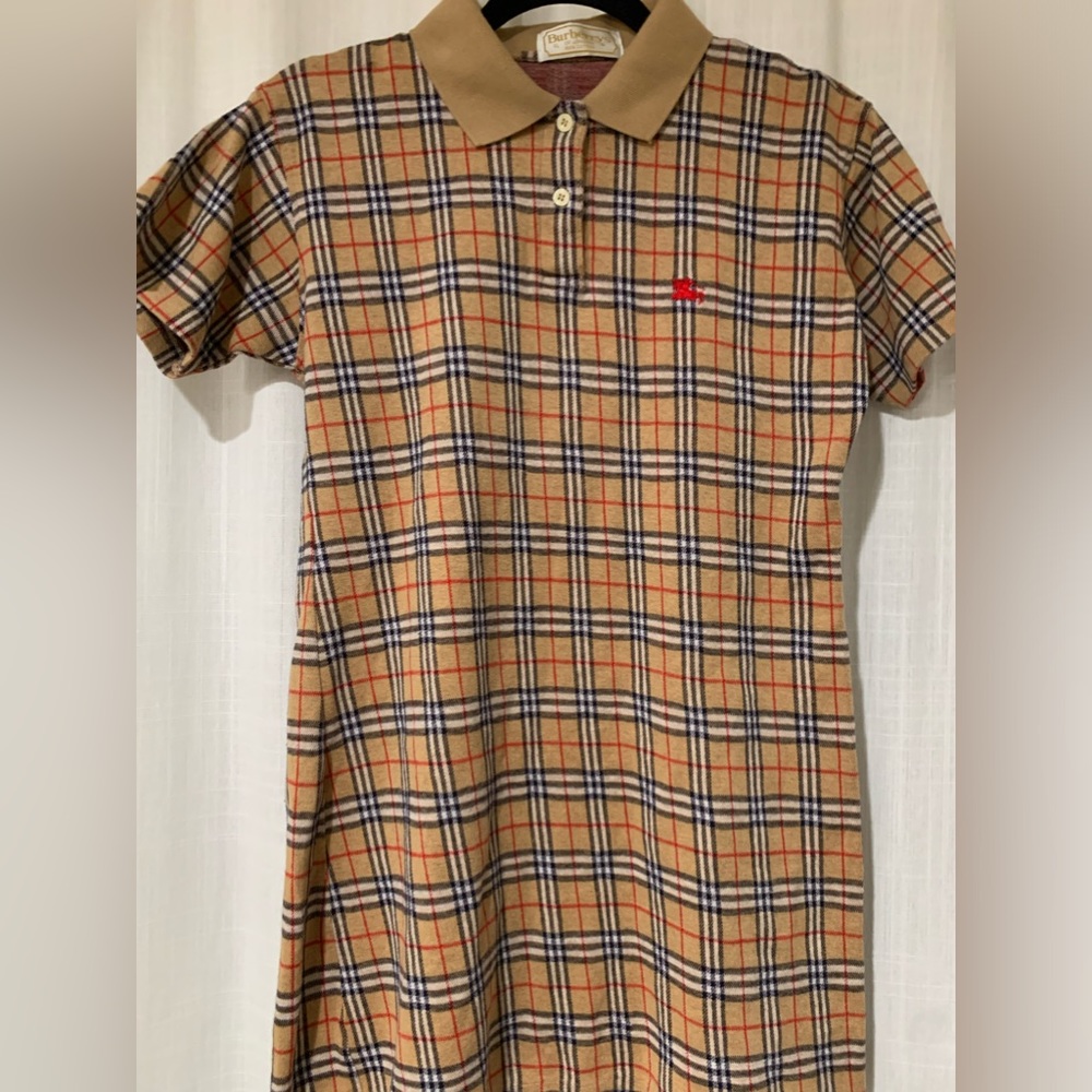 Burberry tan and striped girls dress